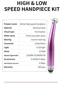 Professional 5-Piece LED Dental Handpiece Kit