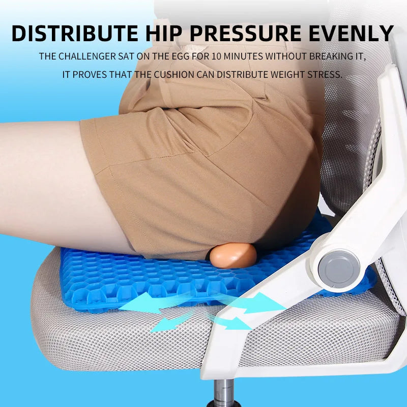 Ergonomic Honeycomb Gel Seat Cushion for Pain Relief - 6