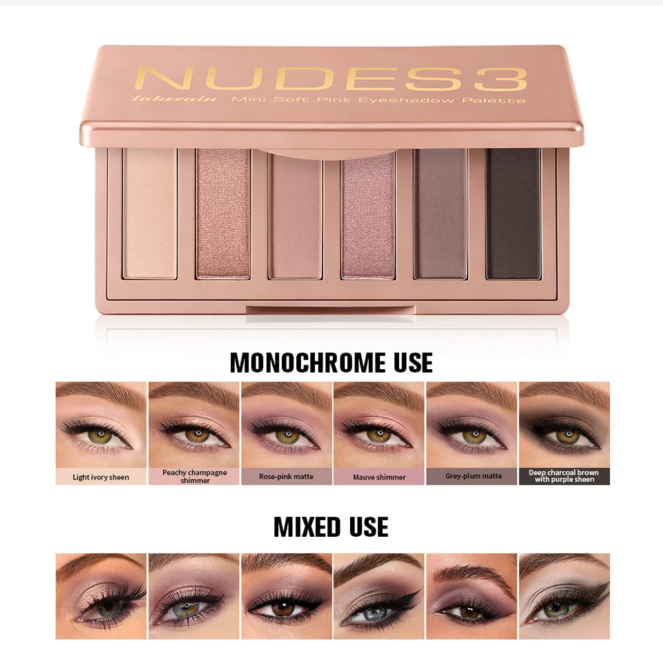 6-Color Rosy Neutral Eyeshadow Palette - 11