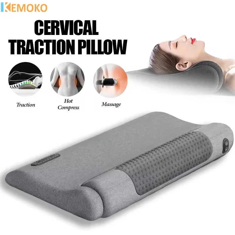 Electric Heated Cervical Neck Traction & Massage Pillow - 1