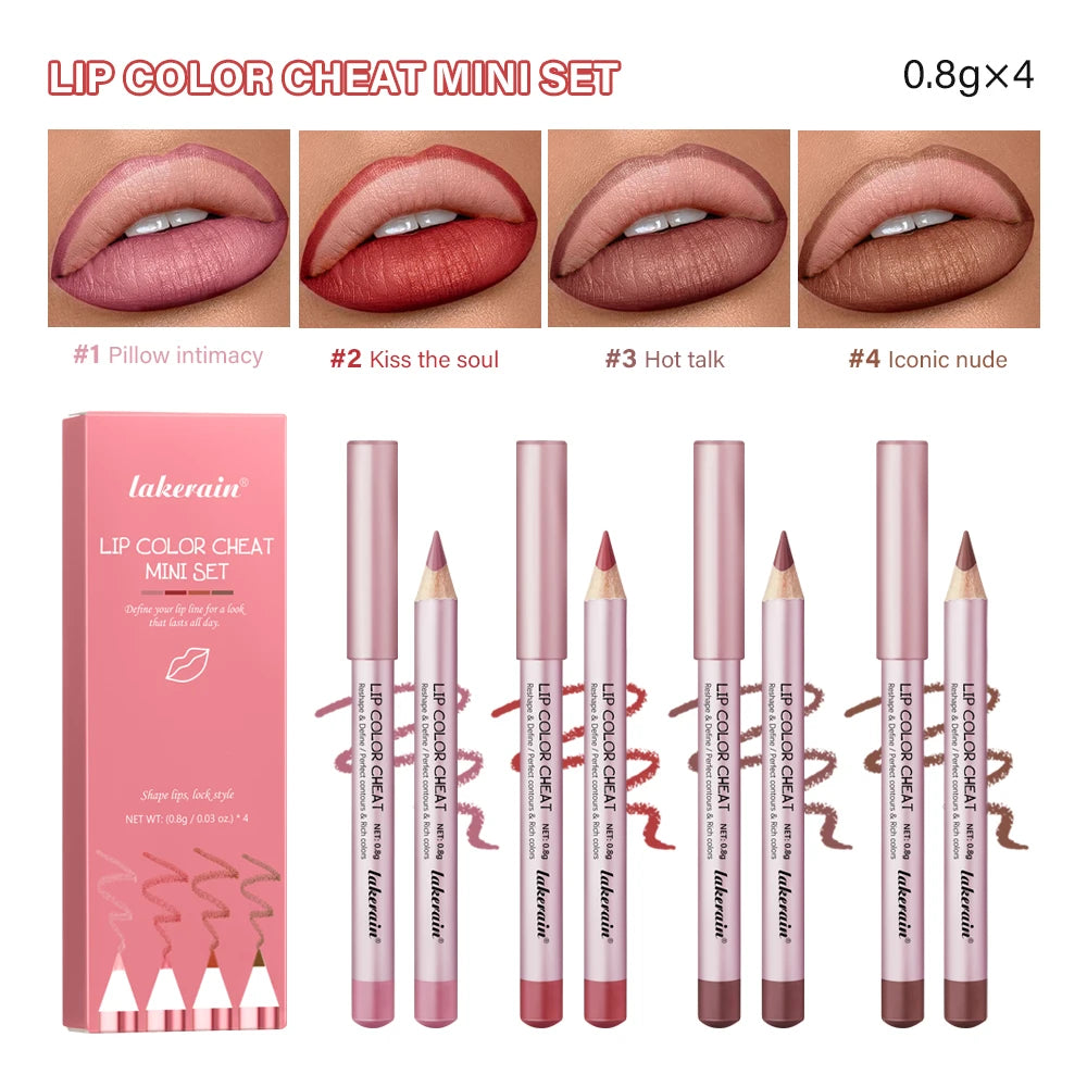 Long-Lasting Waterproof Matte Lip Liner Set - 22
