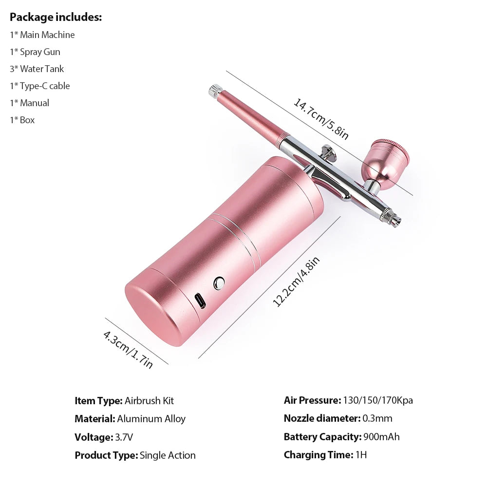 Portable Mini Airbrush Kit for Nail Art and Makeup - 20