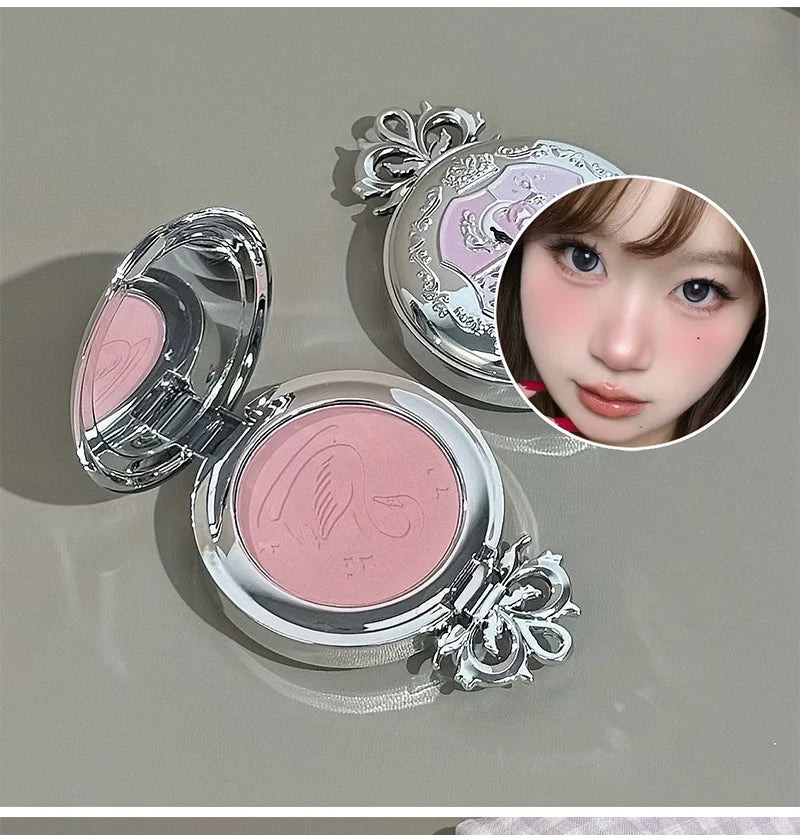 Long-Lasting Matte Pink Powder Blush for Natural Glow - 12