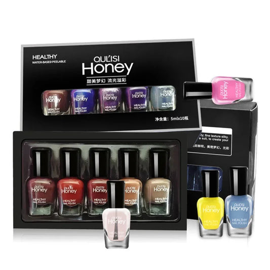 10-Piece Quick-Dry Peelable Nail Polish Set
