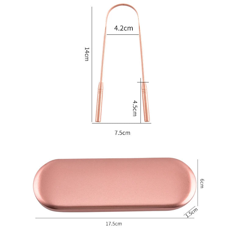 Portable Pure Copper Tongue Scraper for Fresh Breath - 15