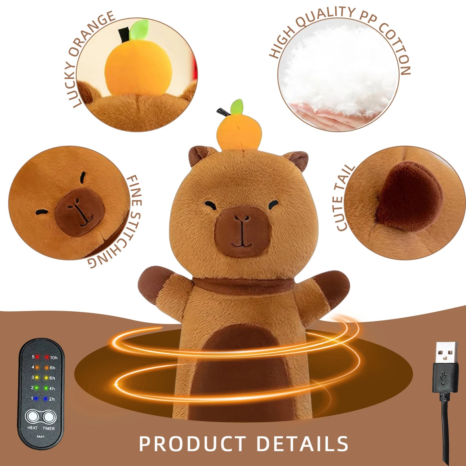Heated Capybara Plush for Period Cramp Relief - 6