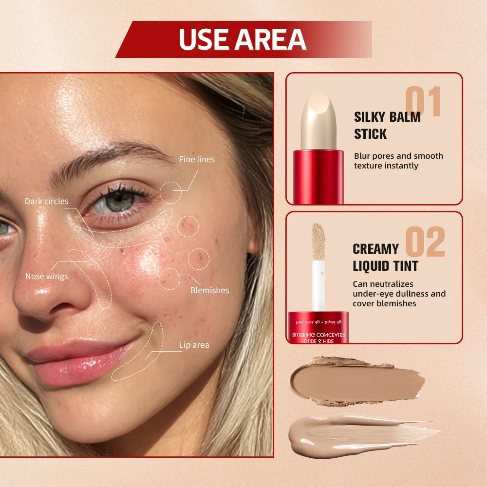 2-in-1 Full Coverage Blurring Liquid Concealer - 3