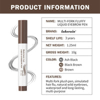 Waterproof Multi-Fork Liquid Eyebrow Pen for Natural Brows