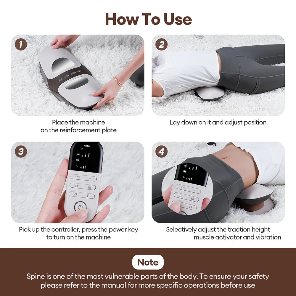 Electric Lumbar Traction Massager with Vibration and Heat - 11