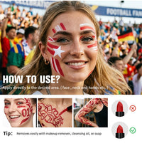 Waterproof Face Paint and Lip Balm Kit for Game Day