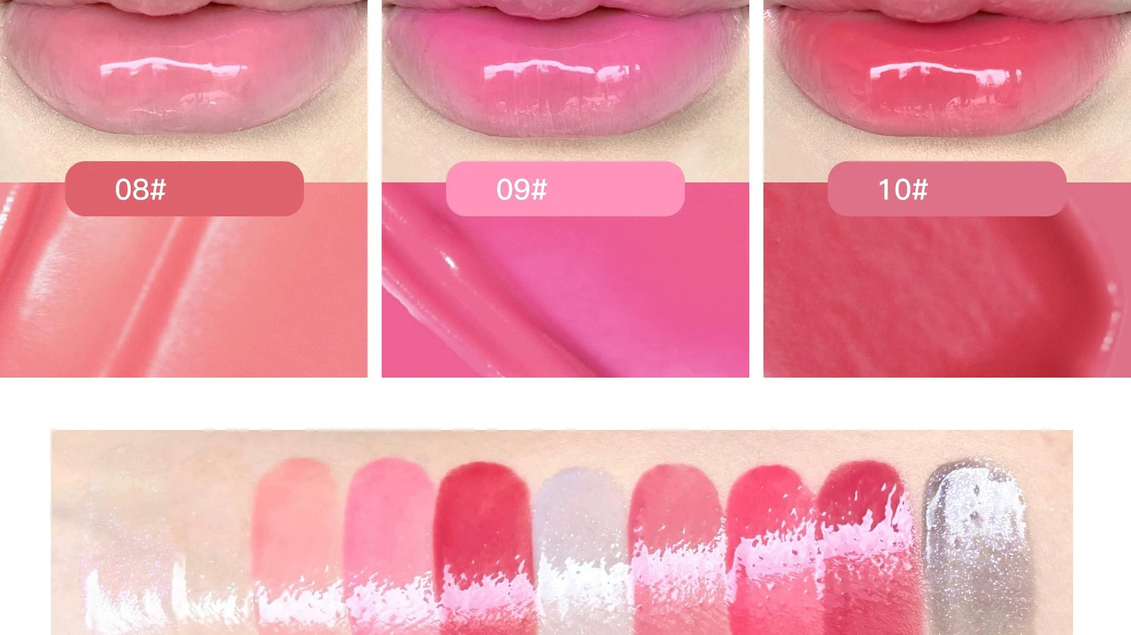 10-Color Moisturizing Lip Gloss Palette - 22