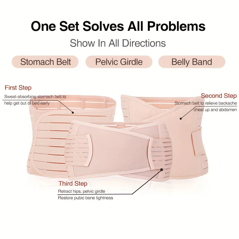 3-in-1 Postpartum Recovery Belly and Pelvis Support Wrap - 3