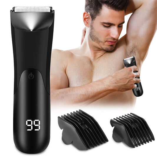 Electric Body and Groin Hair Trimmer with LED Light