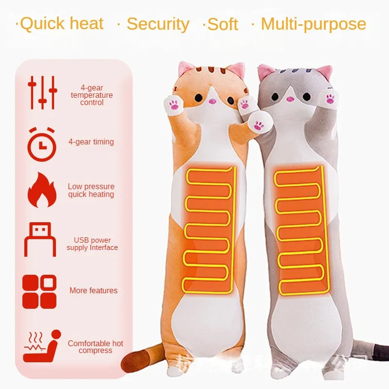 Heated Cat Plush Pillow for Pain Relief - 2