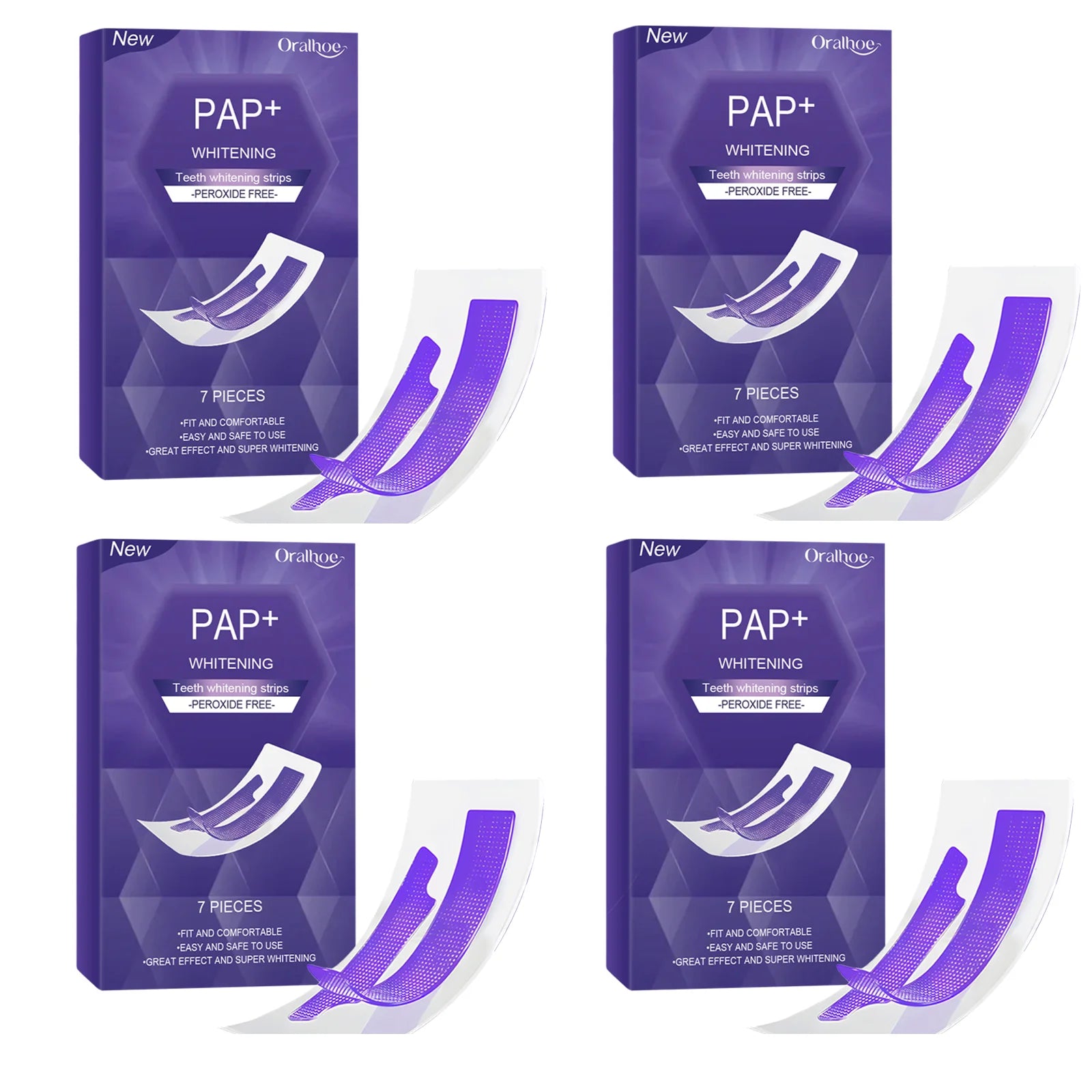 Purple Teeth Whitening Strips for Radiant Smile - 12