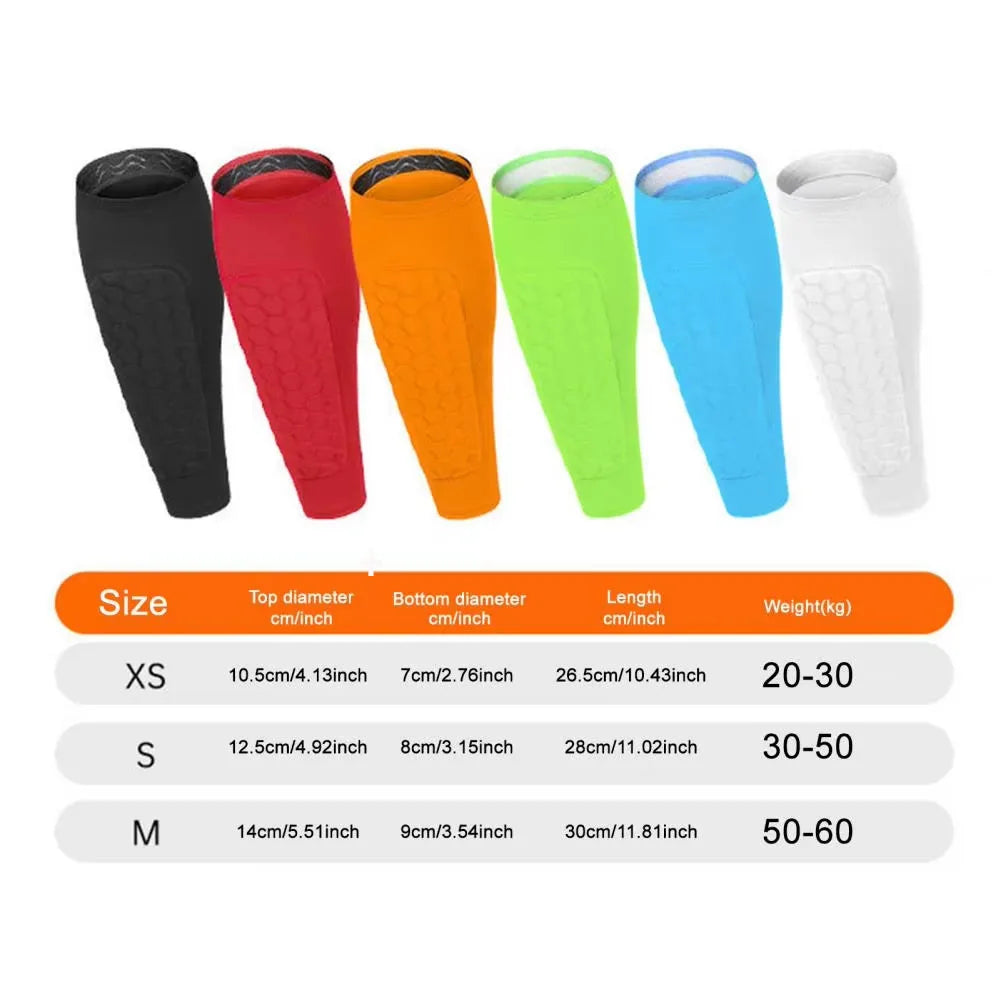 Protective Soccer Shin Guard Sleeves with Honeycomb Padding - 6