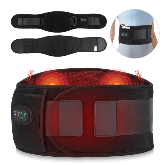 Heated Vibration Lumbar Support Belt for Back Pain Relief