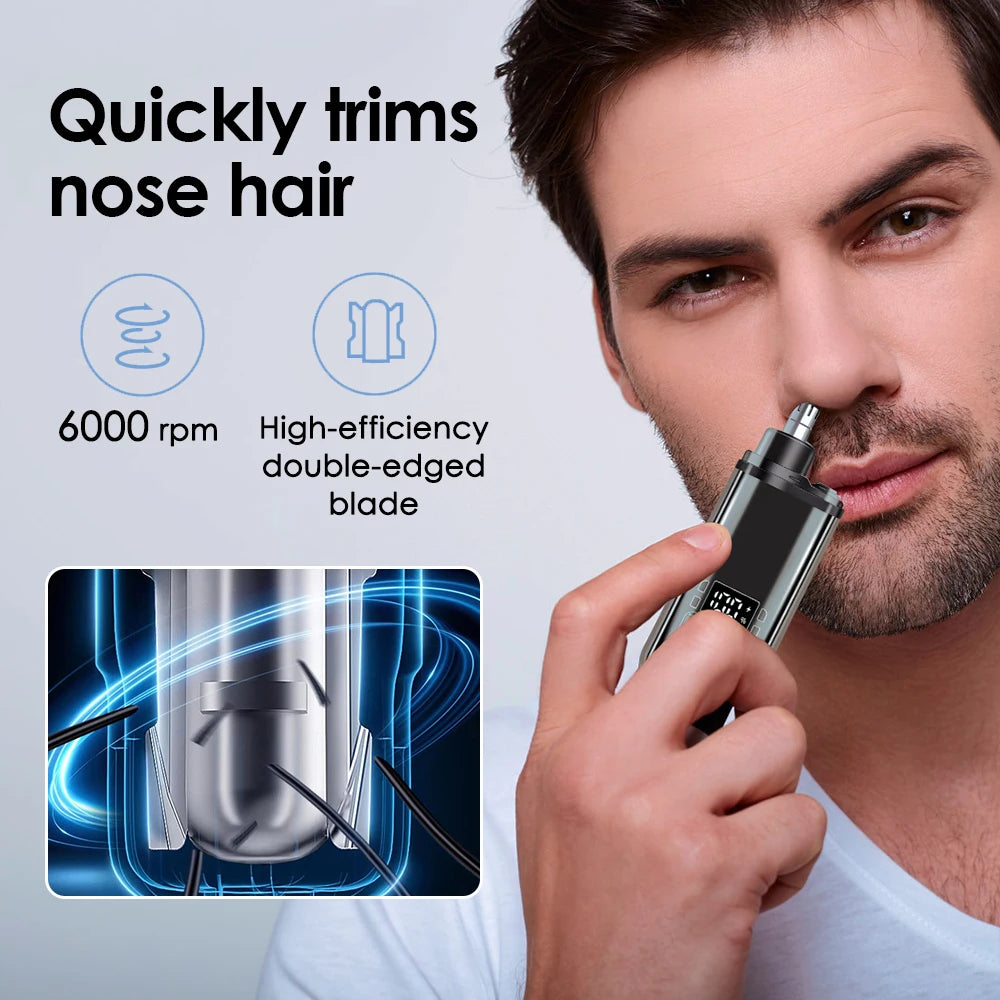 3-in-1 Rechargeable Electric Nose, Ear, and Eyebrow Trimmer Kit - 9