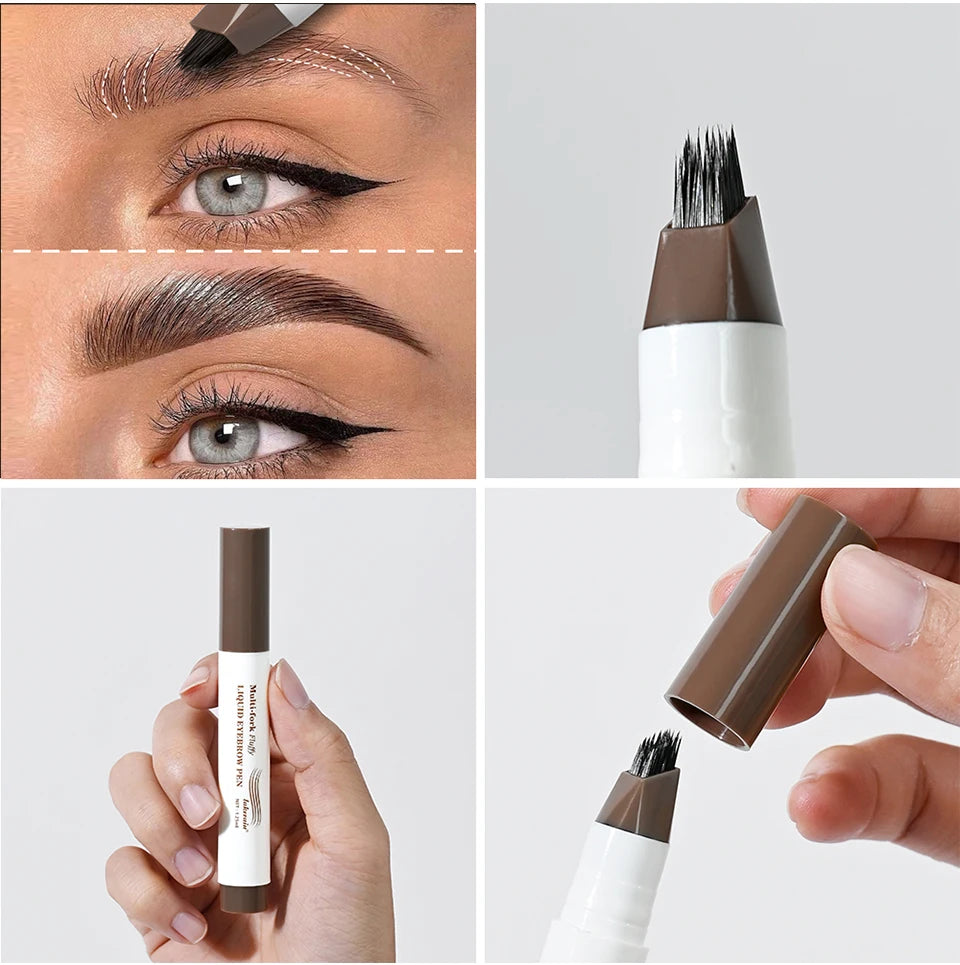 Waterproof Multi-Fork Liquid Eyebrow Pen for Natural Brows - 19