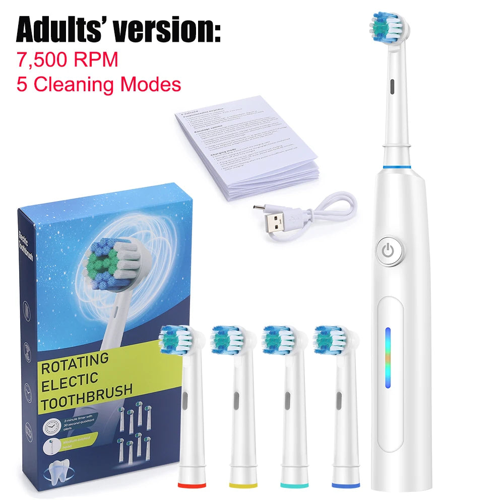 Rechargeable Rotary Electric Toothbrush for Adults and Kids - 29