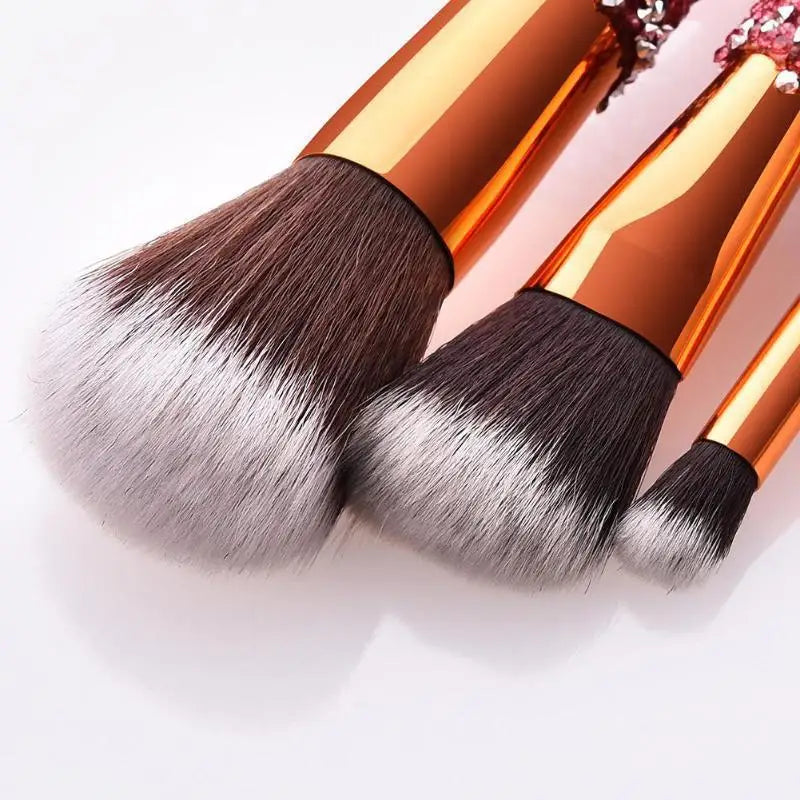 10-Piece Diamond Studded Professional Makeup Brush Set - 9