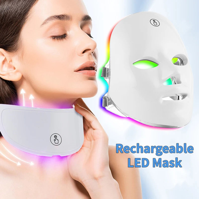 Rechargeable LED Photon Therapy Face and Neck Mask