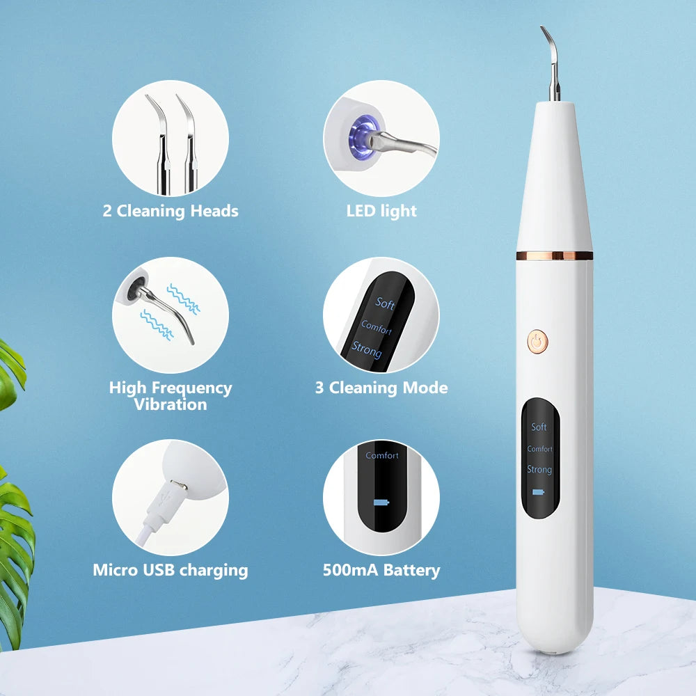 Electric Ultrasonic Teeth Cleaner for Plaque and Tartar Removal - 13