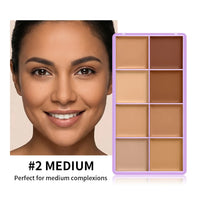 8-Shade Matte Cream Concealer Palette for Full Face Coverage