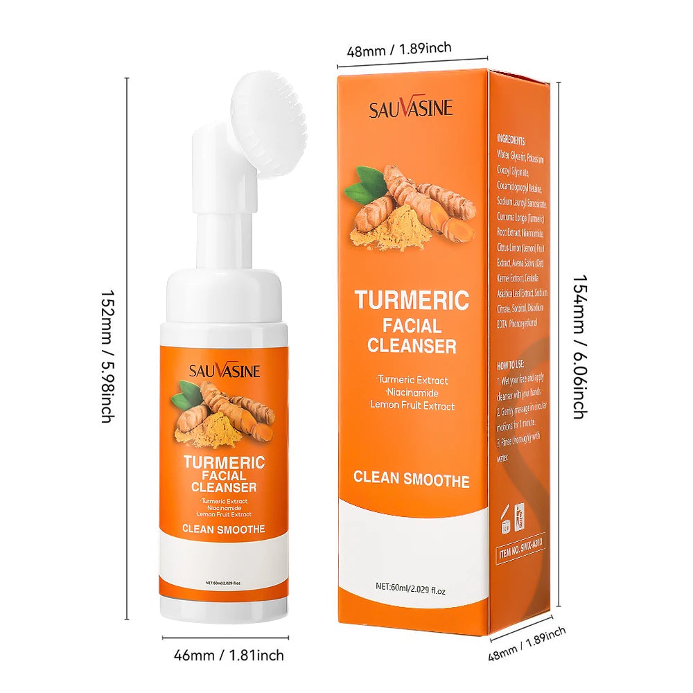 Turmeric and Kojic Acid Brightening Face Cleanser and Pad Set - 10