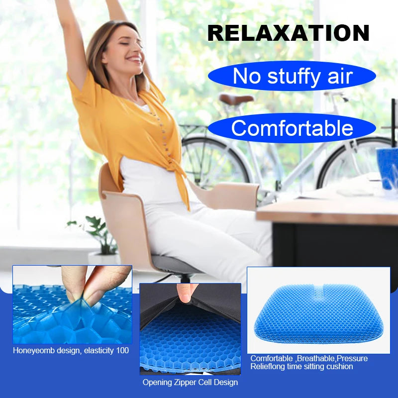 Honeycomb Gel Orthopedic Seat Cushion for Car and Office - 5