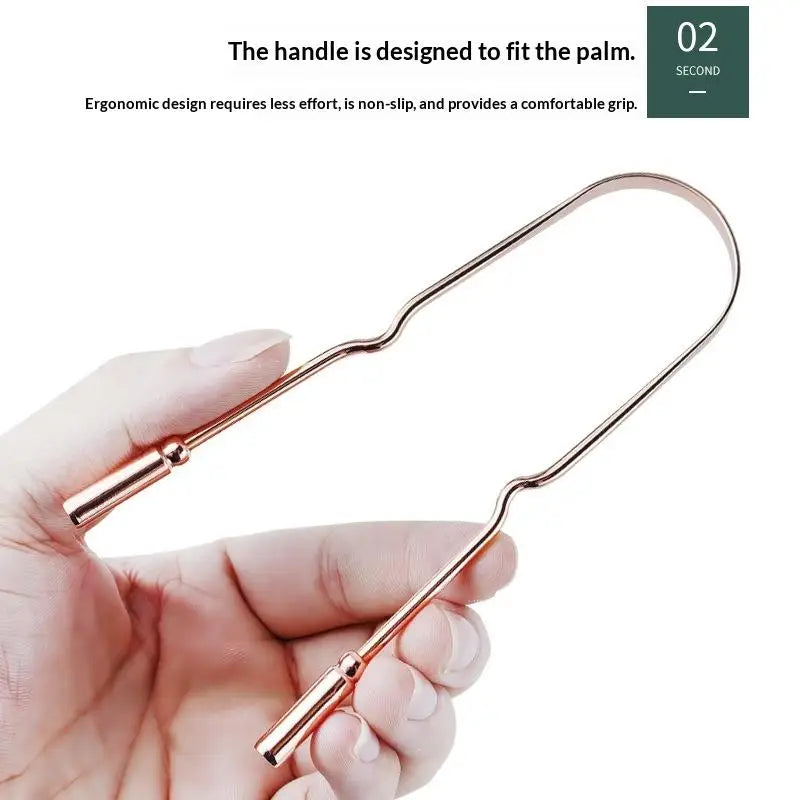 Professional Metal Tongue Scraper for Fresh Breath - 16