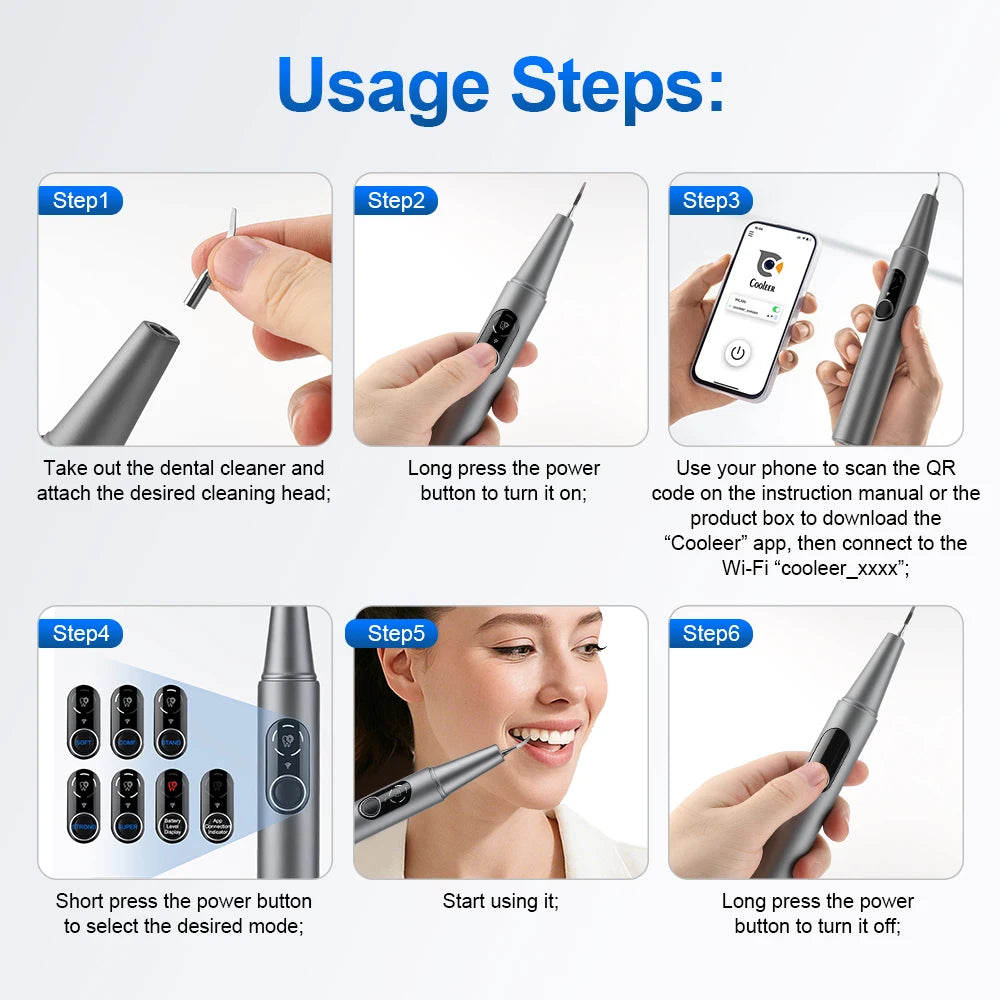 Visual Ultrasonic Tooth Scaler for At-Home Plaque Removal - 14