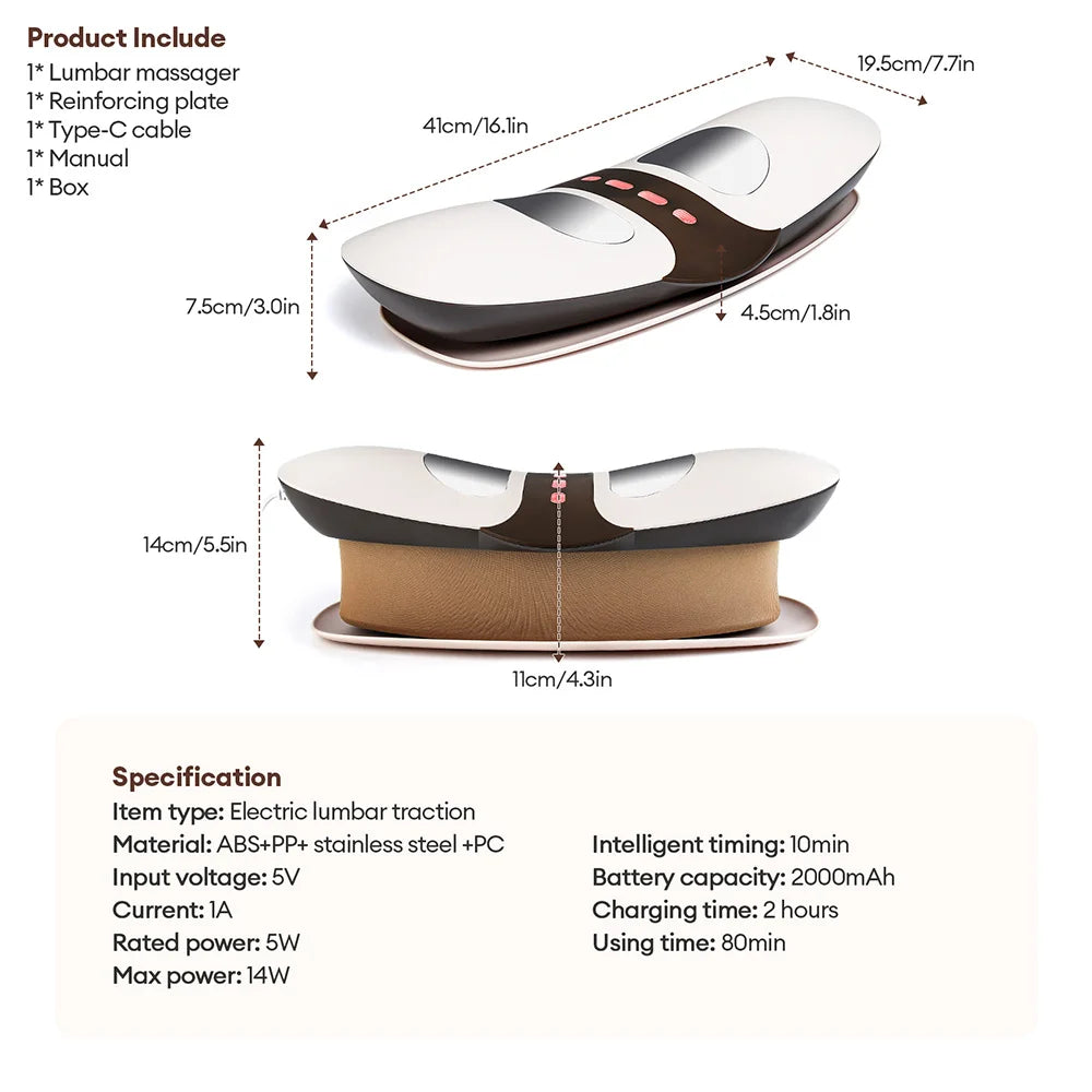 Electric Lumbar Traction Massager for Lower Back Pain Relief - 7